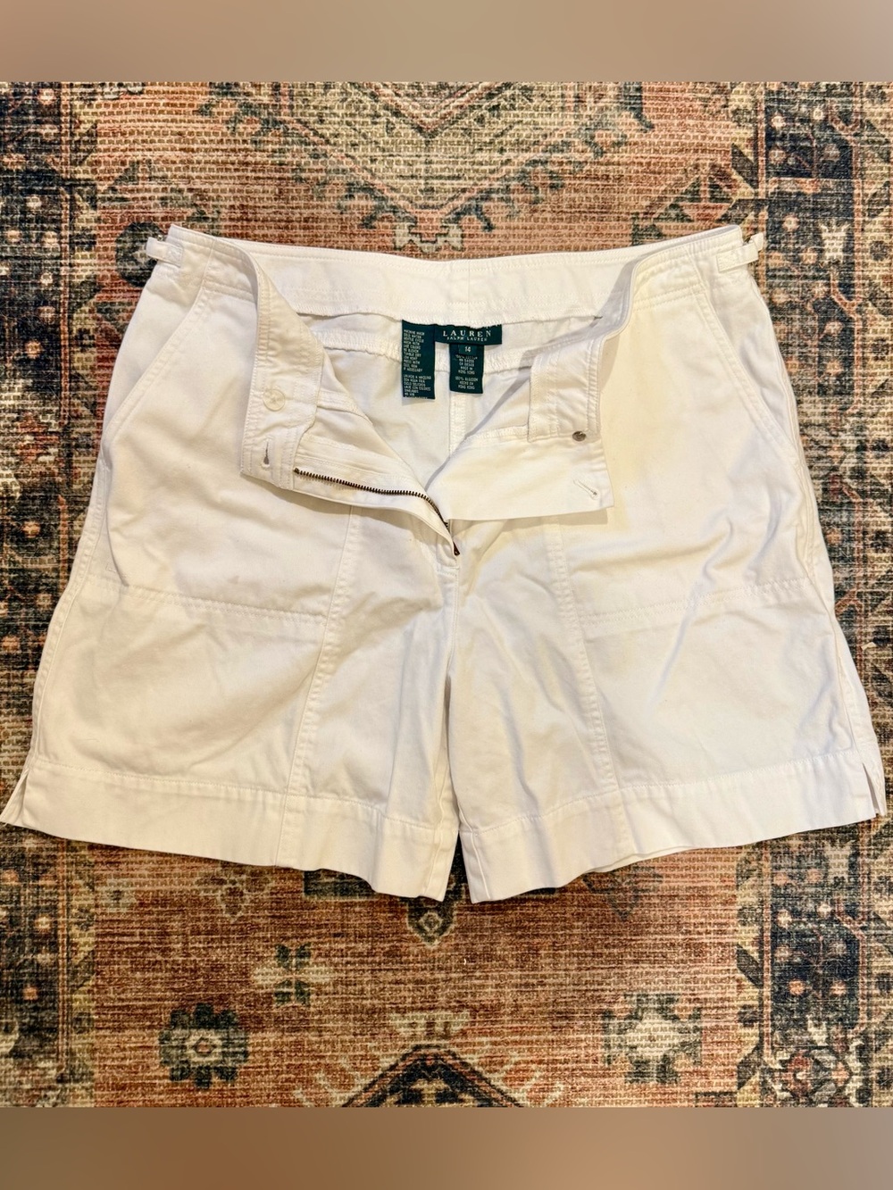 Lauren Ralph Lauren White Cotton Shorts Size 14